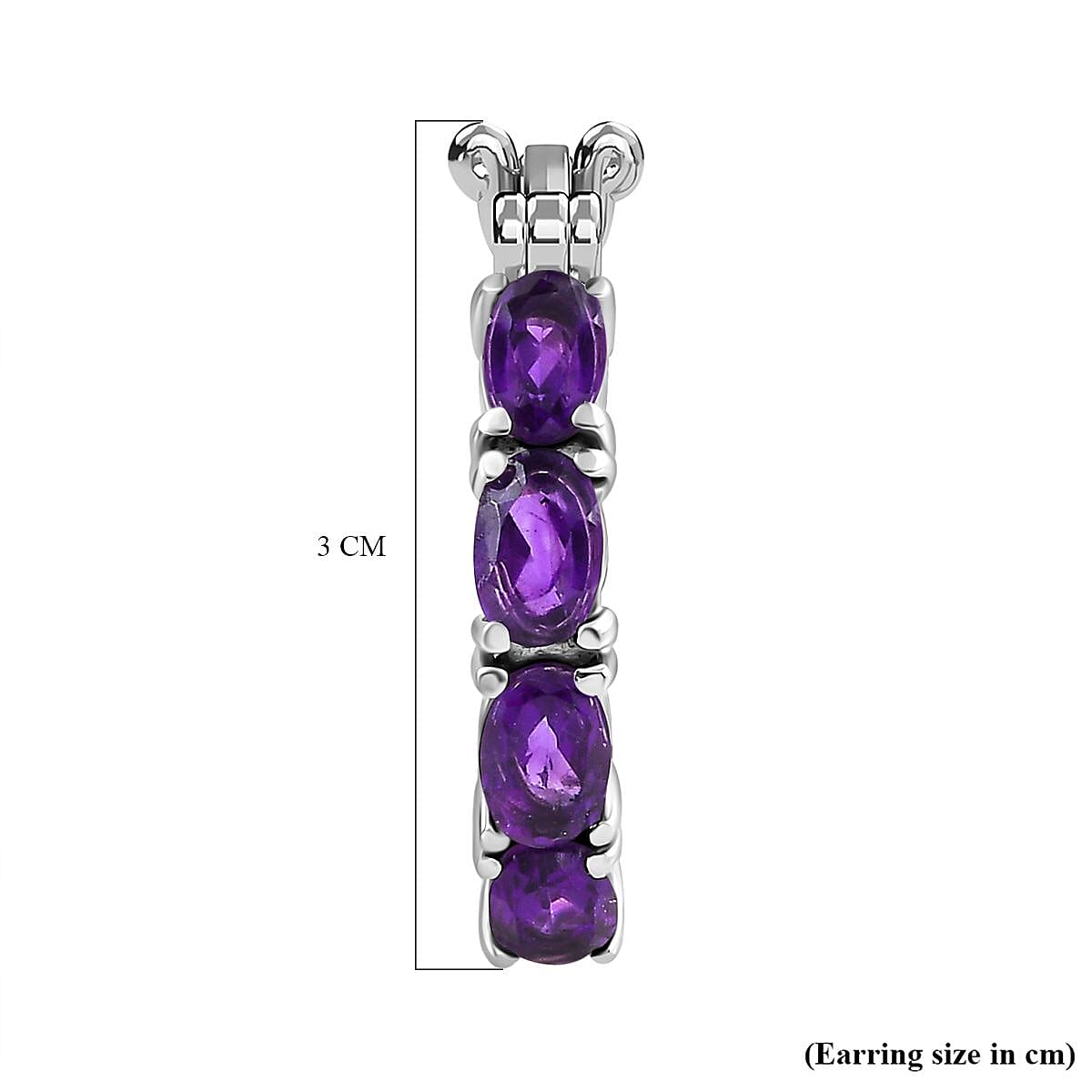 African Amethyst Inside-Out Hoop Earrings in Stainless Steel 6.23 Ct. 7577507 5