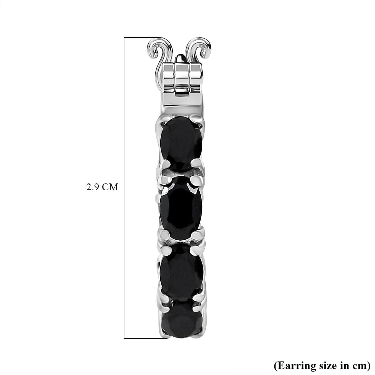 Black Spinel Inside-Out Hoop Earrings in Stainless Steel 8.95 Ct. V32638000 5