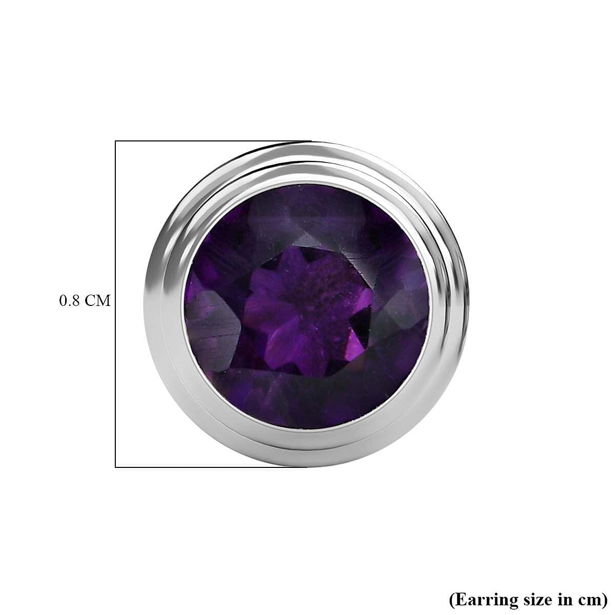 Amethyst Solitaire Stud Earrings in Sterling Silver 1.50 Ct V32527954 6