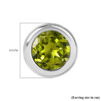 Hebei Peridot Stud Earrings with Push Back in Sterling Silver 1.75 Ct.