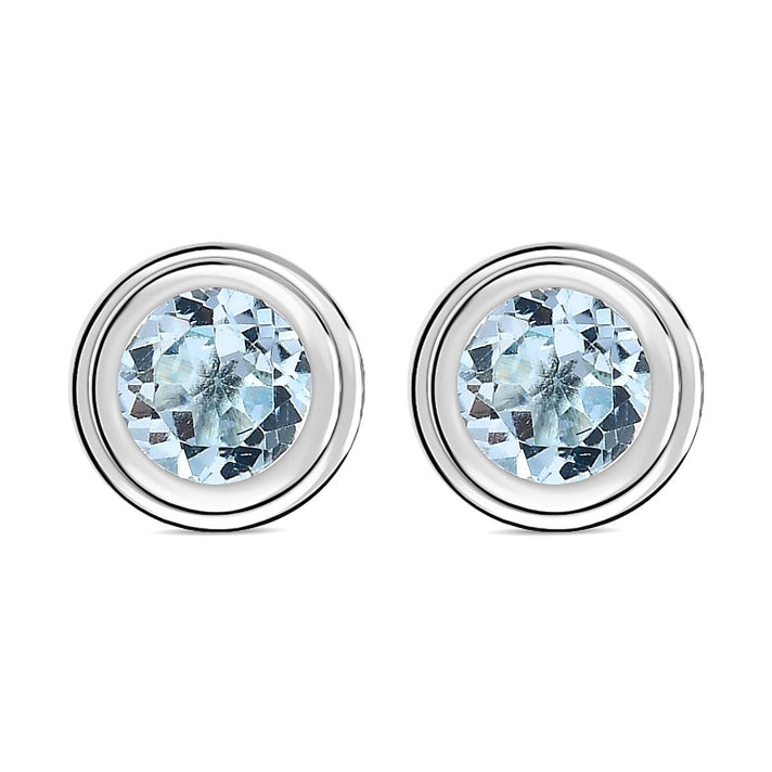 Skyblue Topaz Soliatire Stud Earrings in Sterling Silver 1.70 Ct 7577570 1