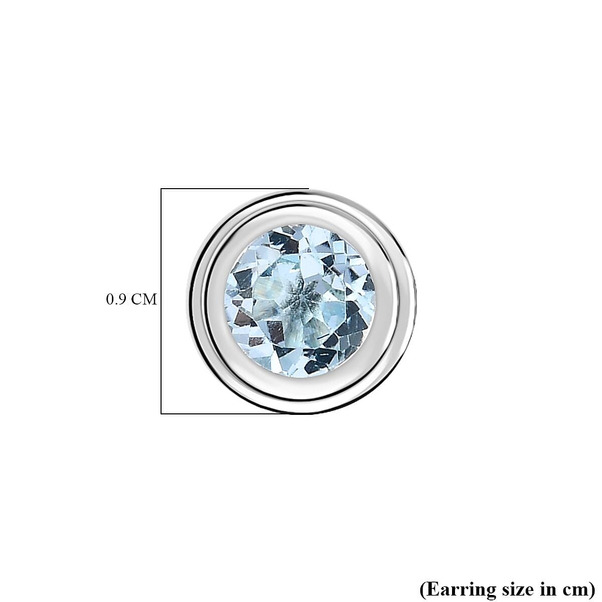 Skyblue Topaz Soliatire Stud Earrings in Sterling Silver 1.70 Ct V32530467 11