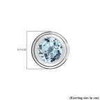 Skyblue Topaz Stud Solitaire Earrings with Push Back in Sterling Silver 1.74 Ct.