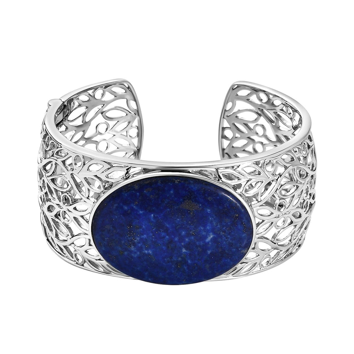 One Time Deal- Lapiz Lazuli Solitaire Cuff Bangle (Size 7.5)  77.28 Ct. 7577955 0