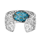 One Time Deal-Blue Copper MojaveTurquoise Solitaire Bangle (Size 7.5)  52.97 Ct.