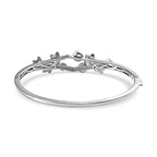 One Time CloseOut Deal- White Fresh Water Pearl Enamelled Bangle (Size 7.5)