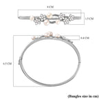 One Time CloseOut Deal- White Fresh Water Pearl Enamelled Bangle (Size 7.5)