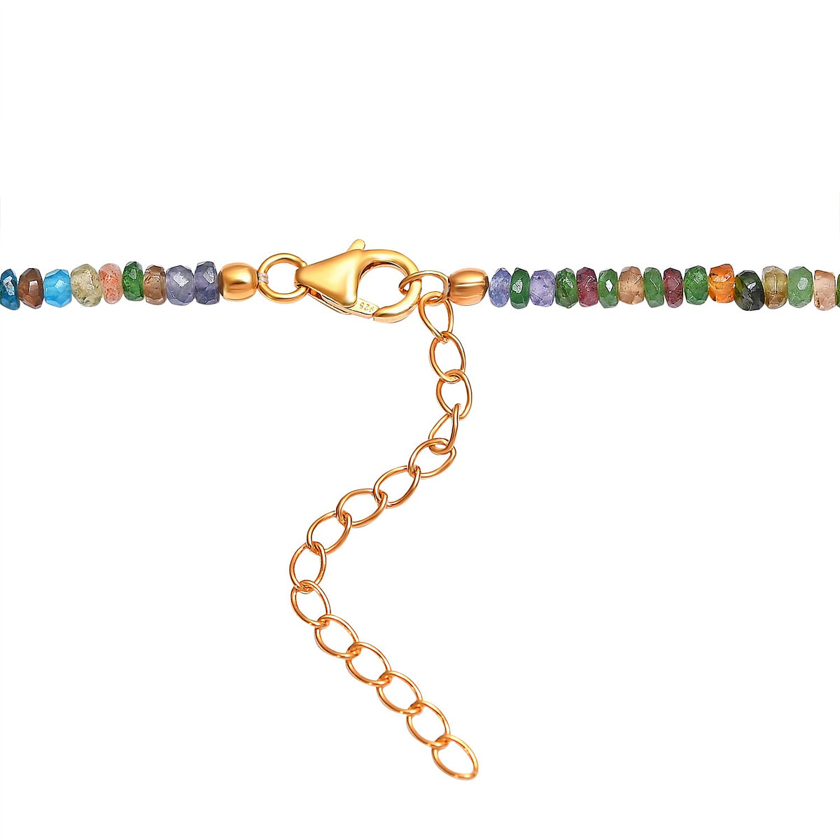 Multi Gemstones Necklace (Size - 18) in 18K Vermeil Yellow Gold Plating Sterling Silver 70.00 ct 70.000 Ct. 7579071 3