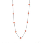 Strawberry Quartz Station Beads Necklace (Size - 24-2 Inch Ext.) 61.90 Ct.