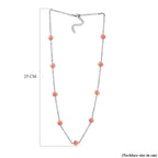 Strawberry Quartz Station Beads Necklace (Size - 24-2 Inch Ext.) 61.90 Ct.