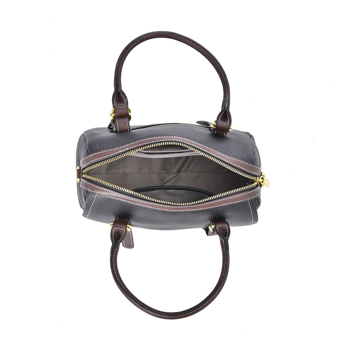 Genuine Leather Crossbody Bag With Shoulder Strap (126 cm) - Black &amp; Brown 7585830 4
