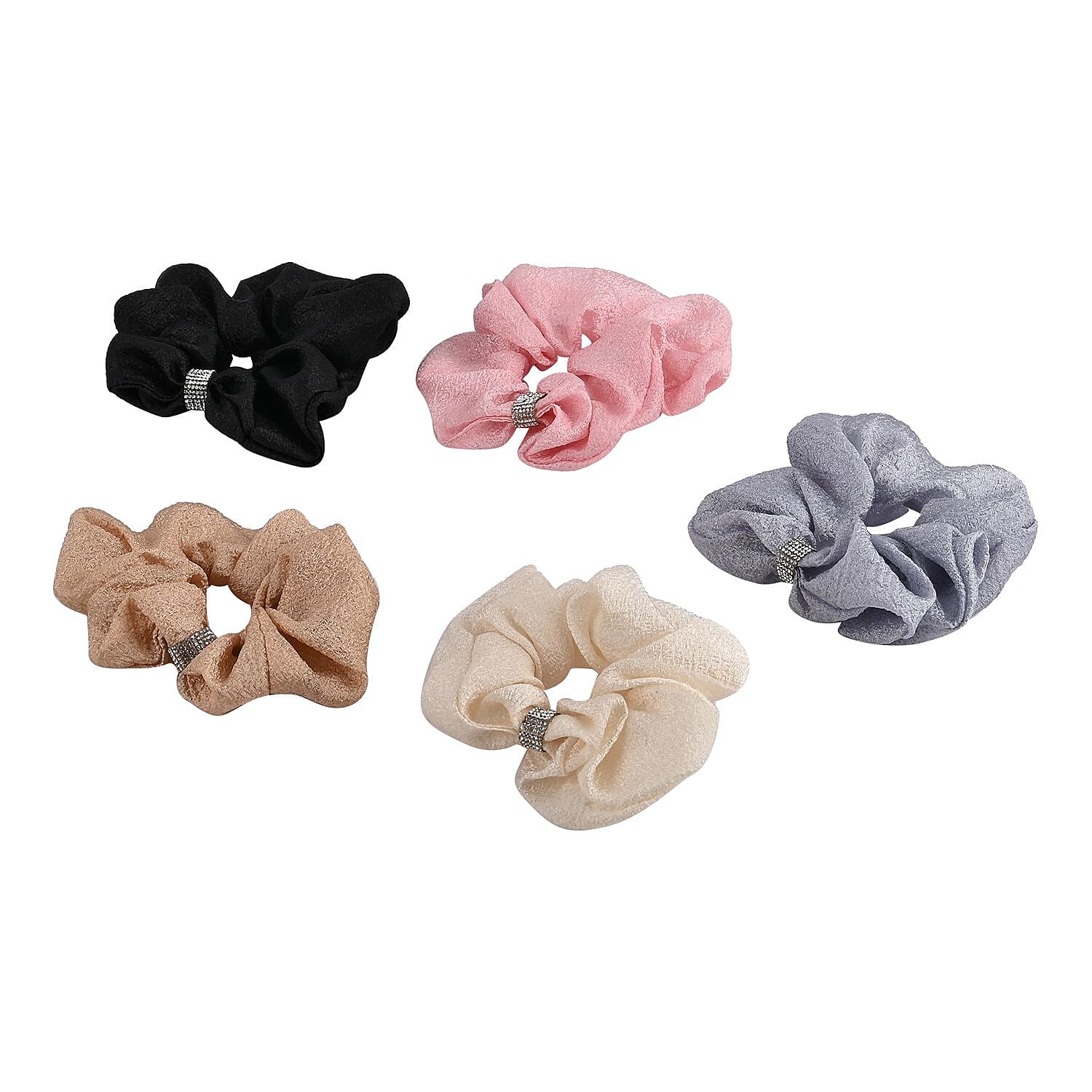 Set of 10 Hairband Embedded With Silver Pearls - Multi 7591562 1