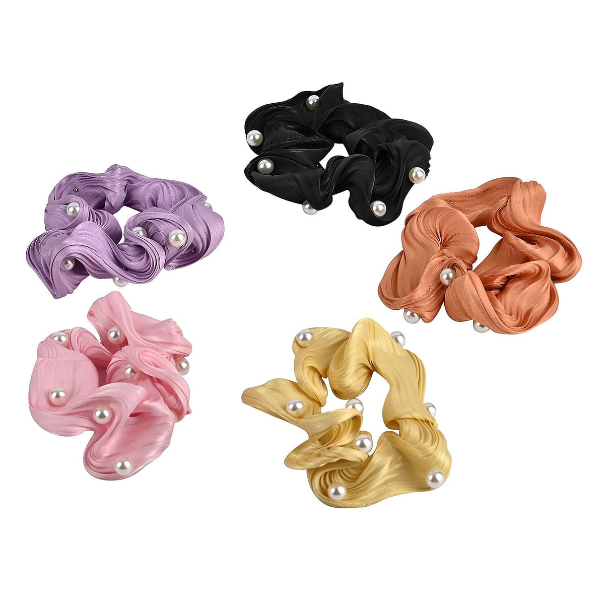 Set of 10 Hairband Embedded With Silver Pearls - Multi 7591562 3