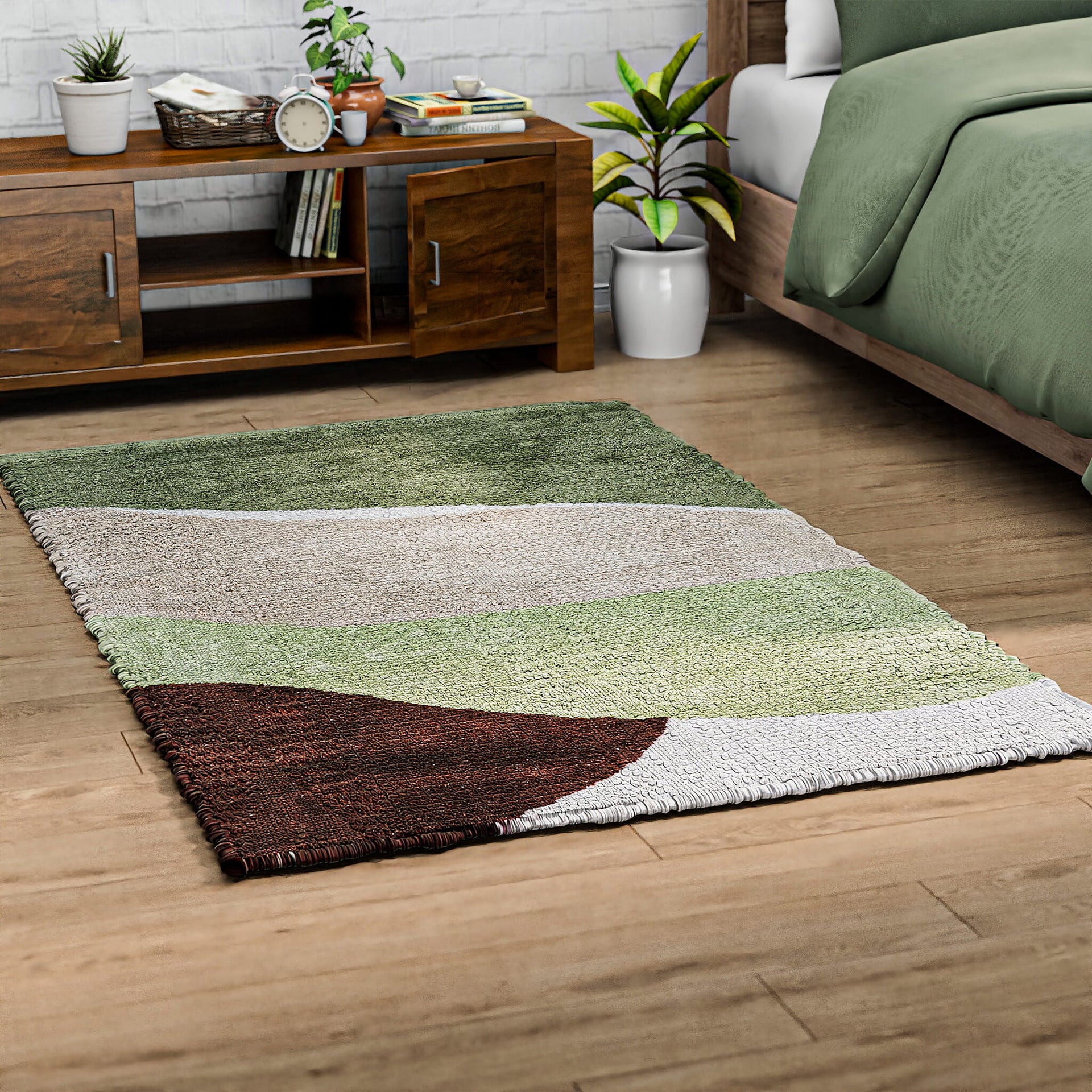 Handmade In India 100% Cotton Tufted Area Rug (Size 152 x 90 cm) - Multi 7592120 0