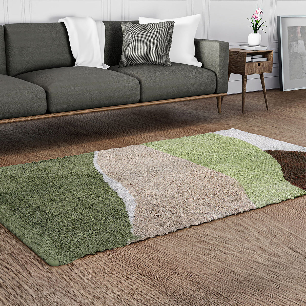 Handmade In India 100% Cotton Tufted Area Rug (Size 152 x 90 cm) - Multi 7592120 3