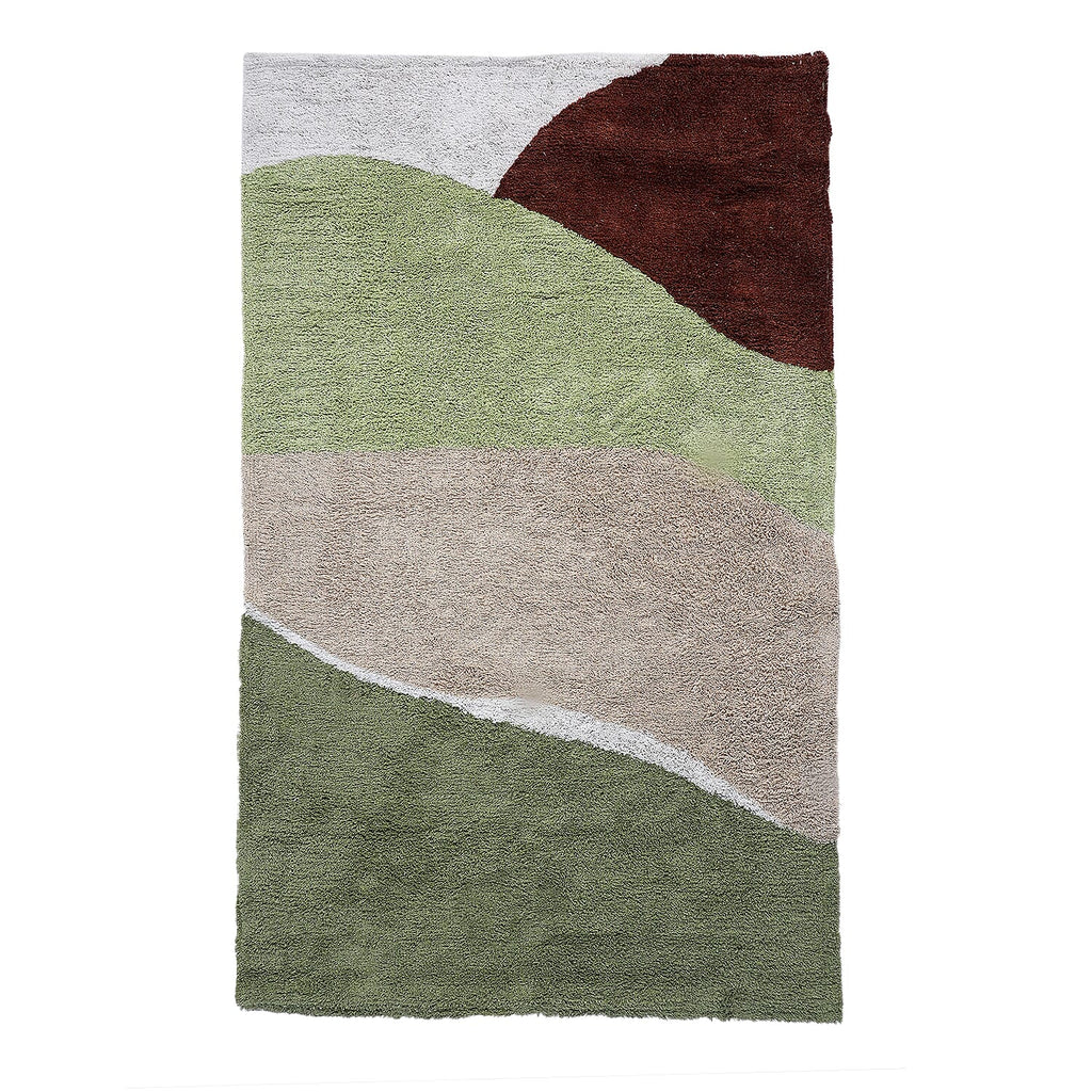 Handmade In India 100% Cotton Tufted Area Rug (Size 152 x 90 cm) - Multi