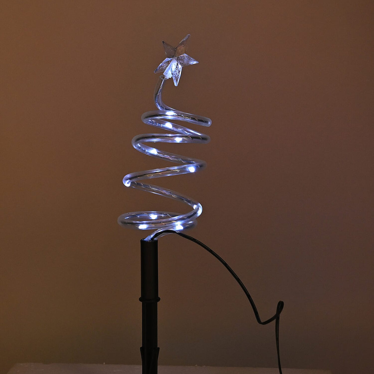 Set of 4 Solar Spiral Star Garden Stake Lights 7592342 1