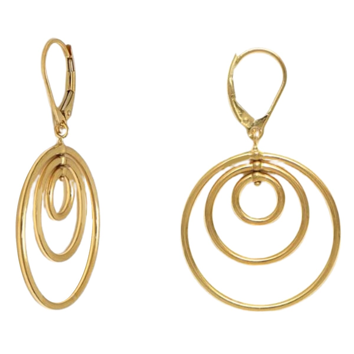 Maestro Collection-9K Yellow Gold Concentric Circle Earrings(Outer Diameter 27mm). 7594926 0