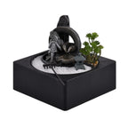 DIY - Cascading Buddha Fountain with LED Lights and USB Plug (Size 23x23x22 cm) - Grey