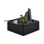 DIY - Cascading Buddha Fountain with LED Lights and USB Plug (Size 23x23x22 cm) - Grey