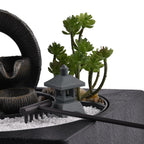 DIY - Cascading Buddha Fountain with LED Lights and USB Plug (Size 23x23x22 cm) - Grey