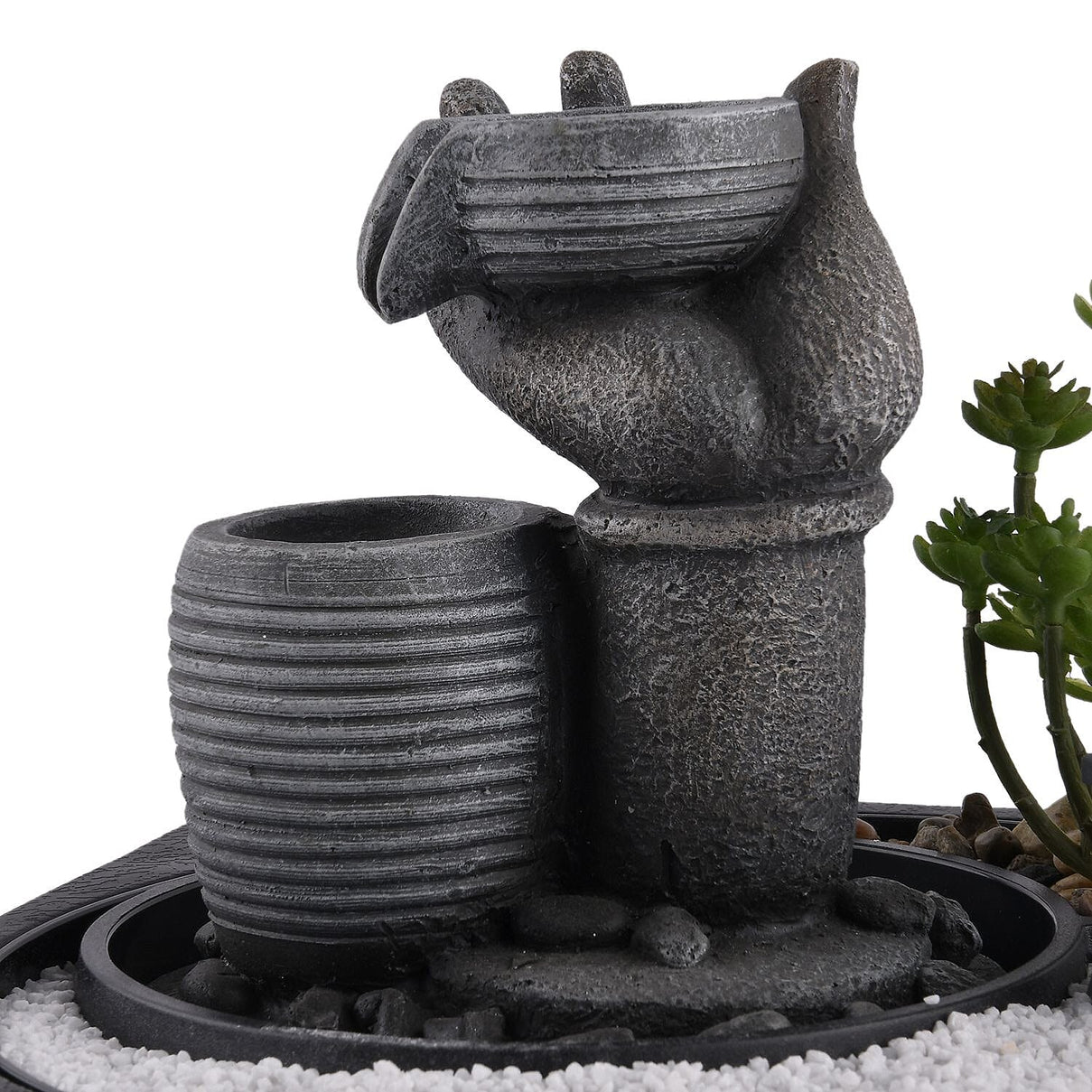 Buddha Water Fountain with LED Lights - Grey 7595064 5