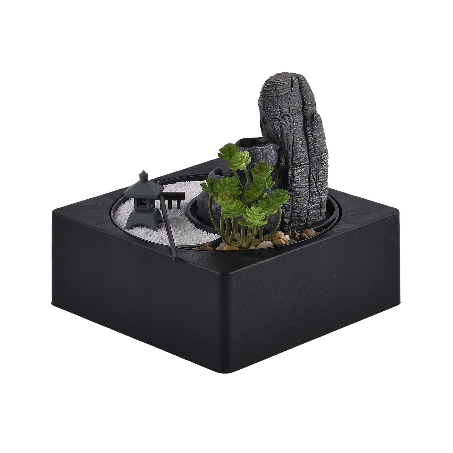 Praying Buddha Rock Garden Fountain with LED Lights - Praying 7595070 3