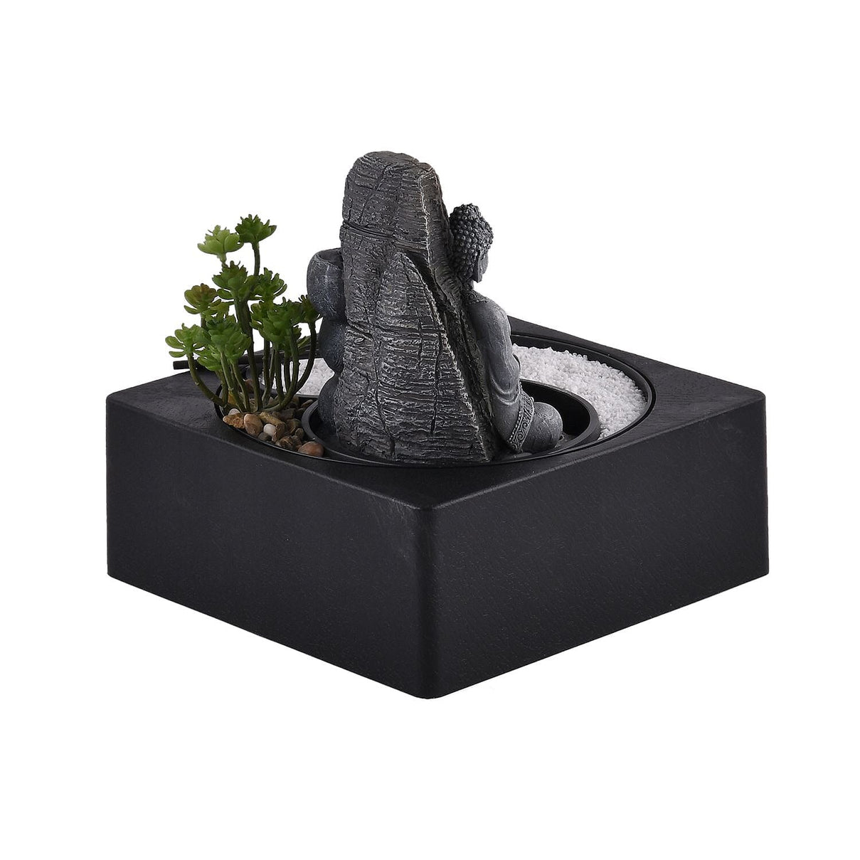 Praying Buddha Rock Garden Fountain with LED Lights - Praying 7595070 4