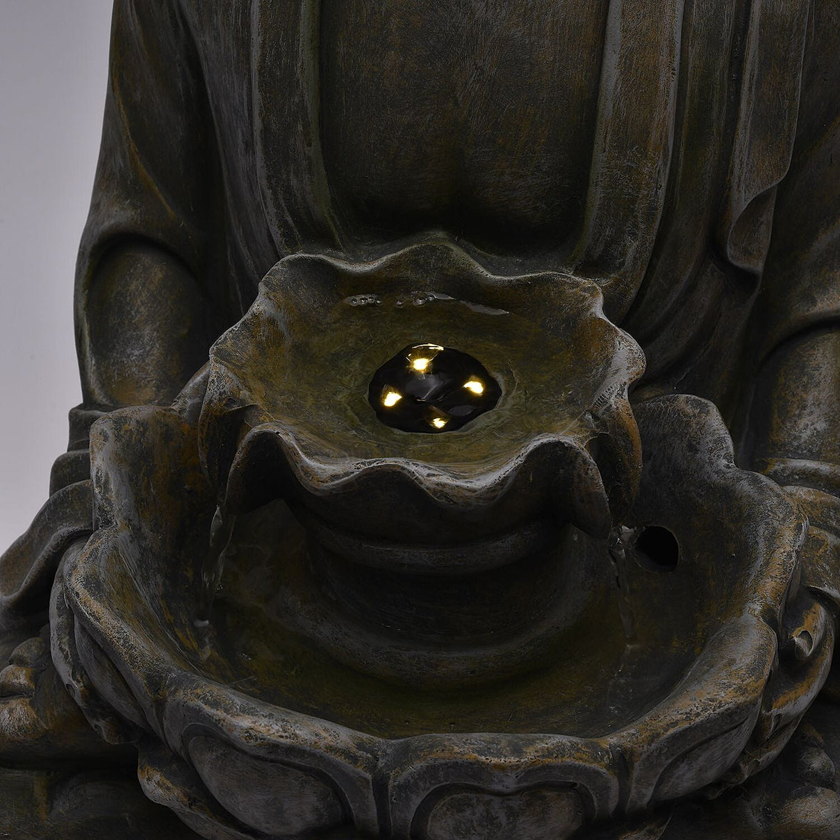 Solar Buddha with Lotus Flower Fountain &amp; LED Light 7595219 2