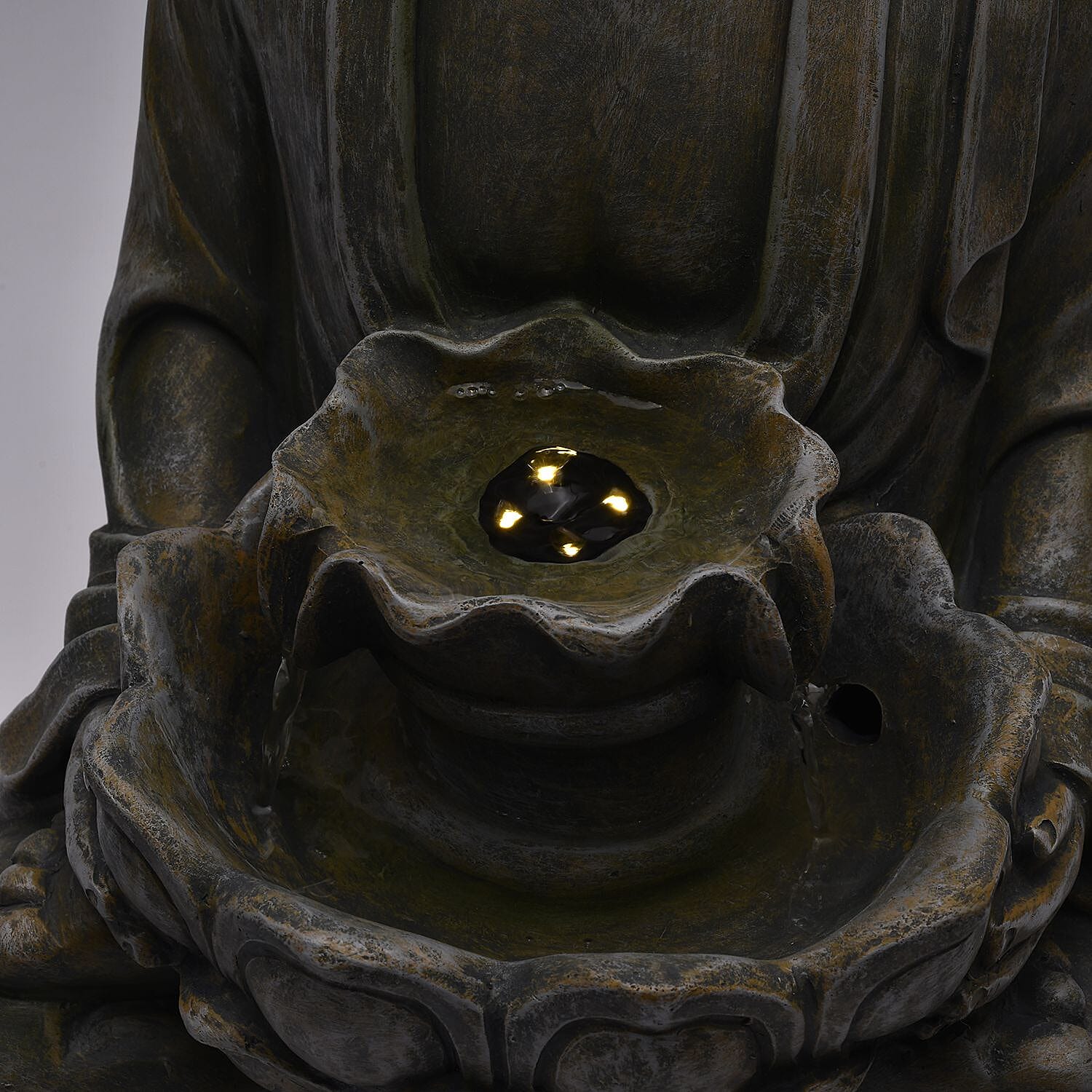 Solar Buddha with Lotus Flower Fountain &amp; LED Light 7595219 2
