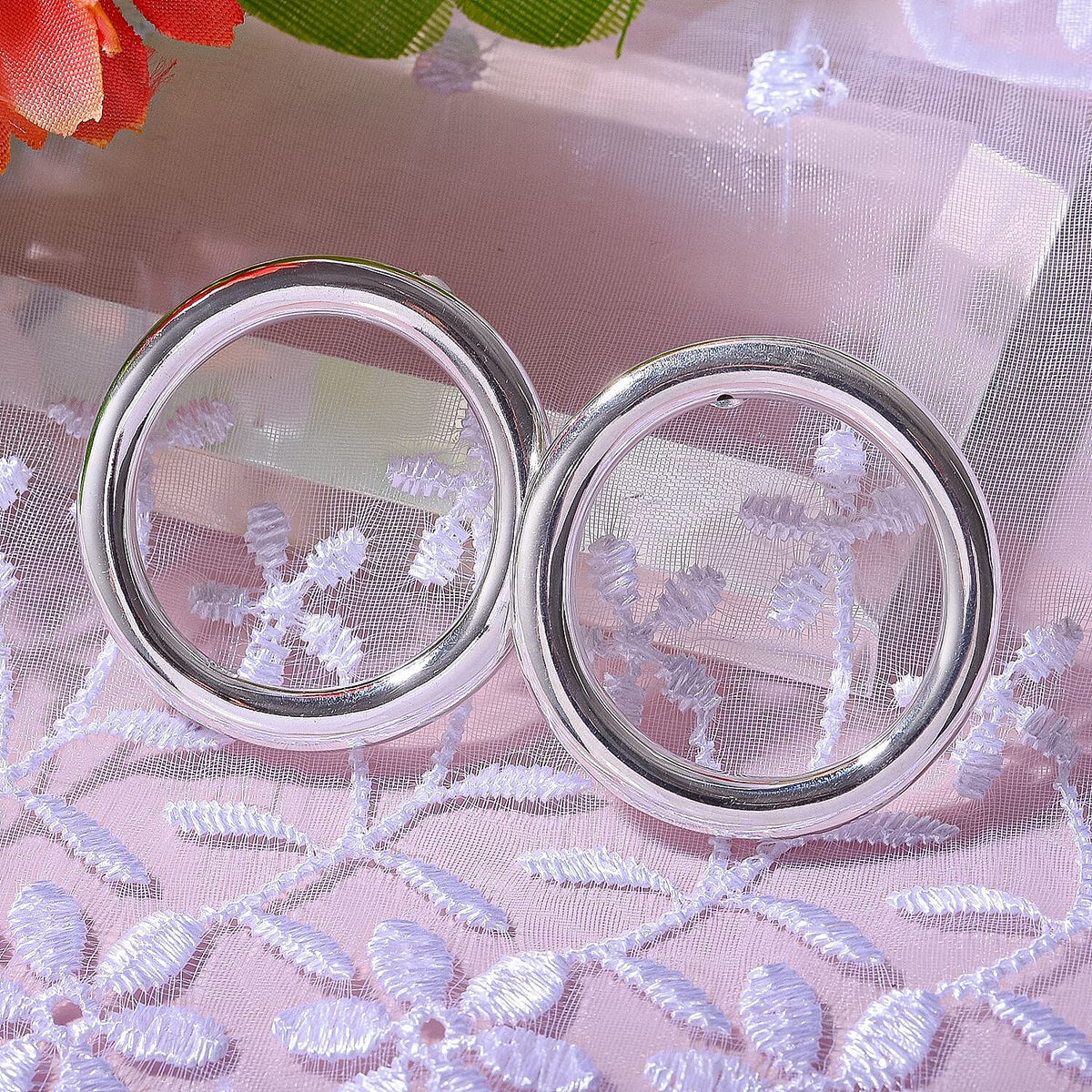 Italian Made - Sterling Silver Circle Earrings 7595319 2