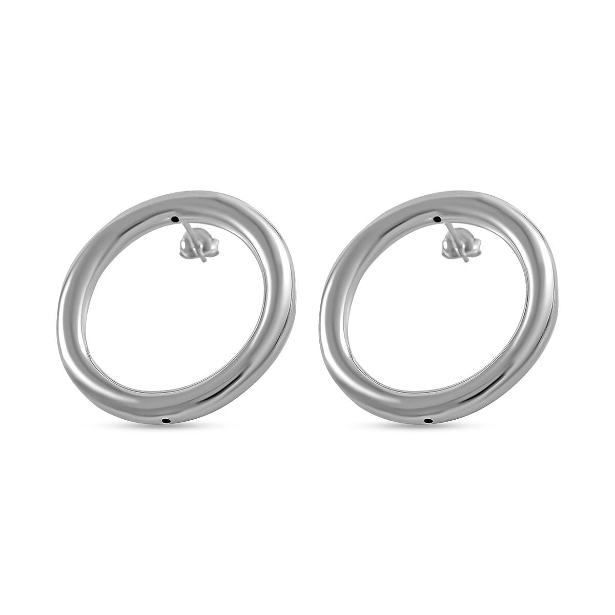 Italian Made - Sterling Silver Circle Earrings 7595319 4