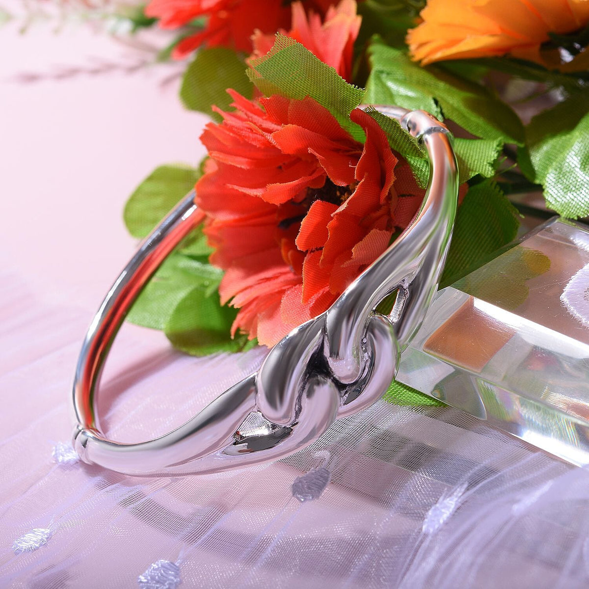 Designer Inspired -Sterling Silver Knot Bangle (Size - 7.5) 7595457 2
