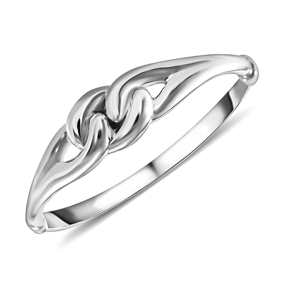 Designer Inspired -Sterling Silver Knot Bangle (Size - 7.5) 7595457 4