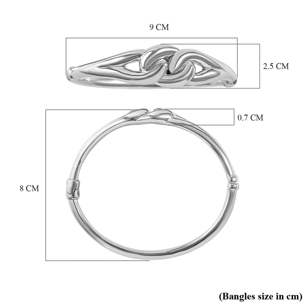 Designer Inspired -Sterling Silver Knot Bangle (Size - 7.5) 7595457 5
