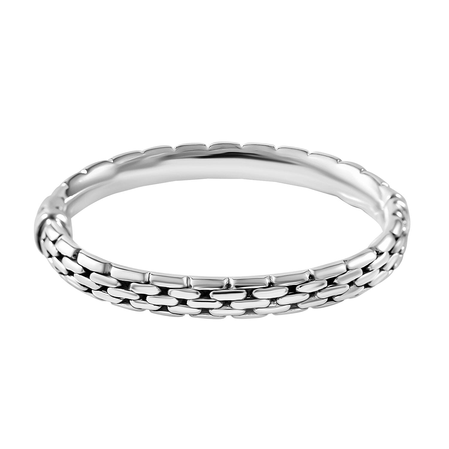 Royal Bali Collection - Bangle (Size-7.5) in Platinum Overlay Sterling Silver, Silver Wt 14.50 GM 7595460 0