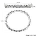 Royal Bali Collection - Bangle (Size-7.5) in Platinum Overlay Sterling Silver, Silver Wt 14.50 GM