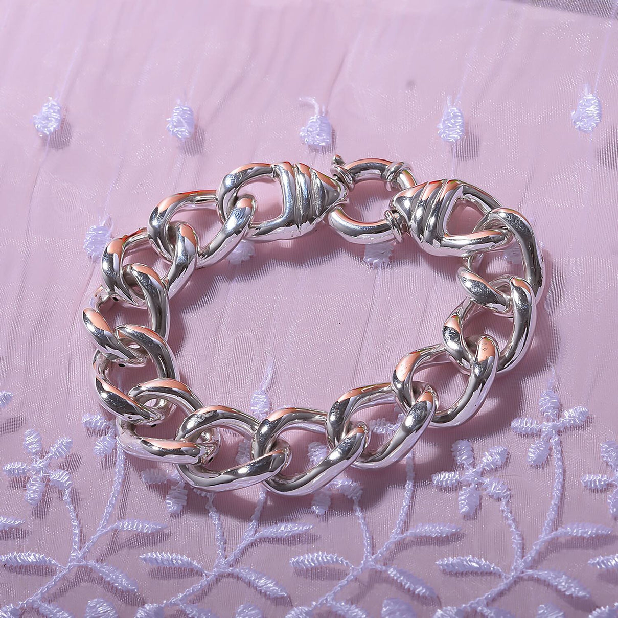 Royal Bali Collection - Sterling Silver Curb Bracelet (Size - 7.5), Silver Wt. 20.90 Gms 7595485 2