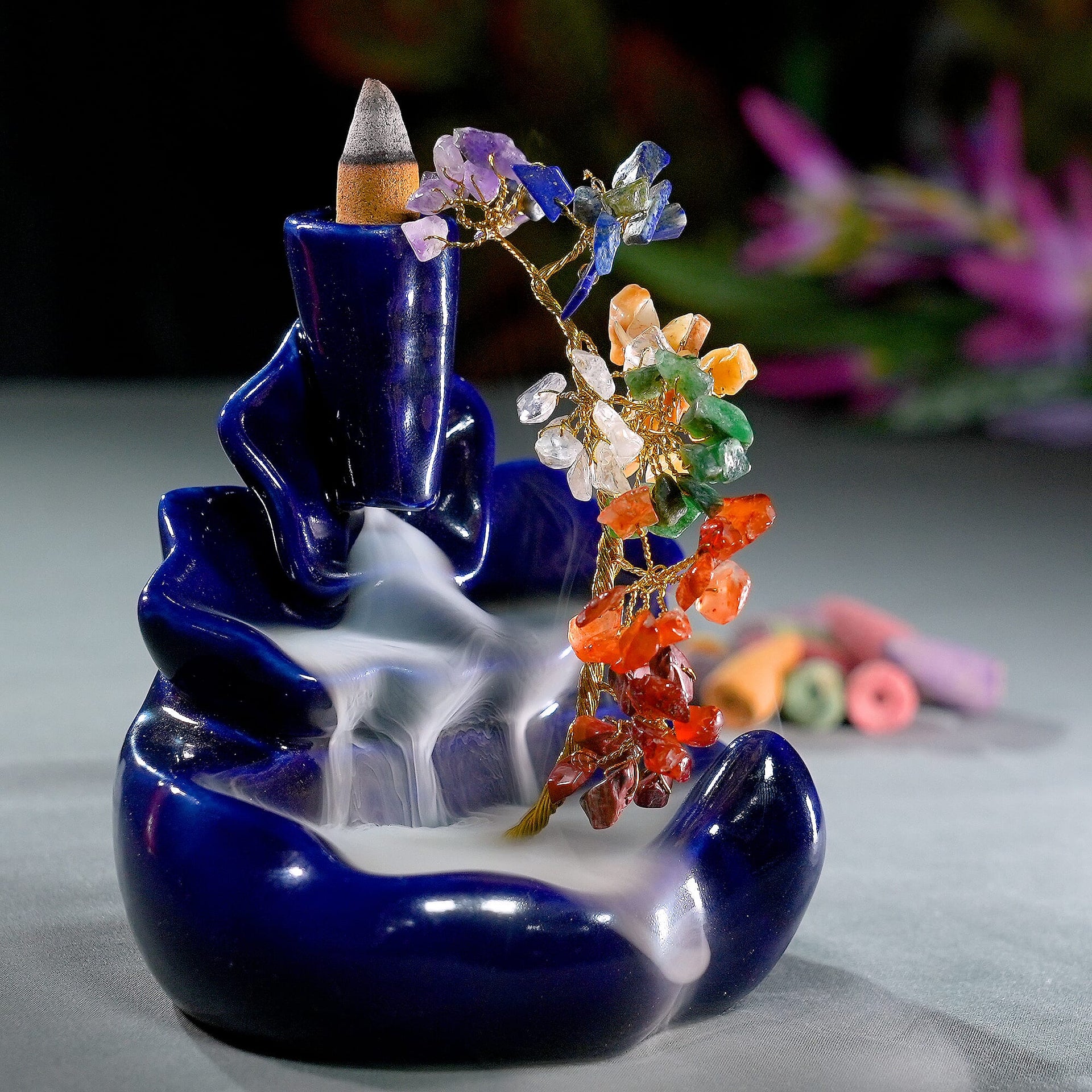 Ceramic Waterfall Incense Burner 7601447 1