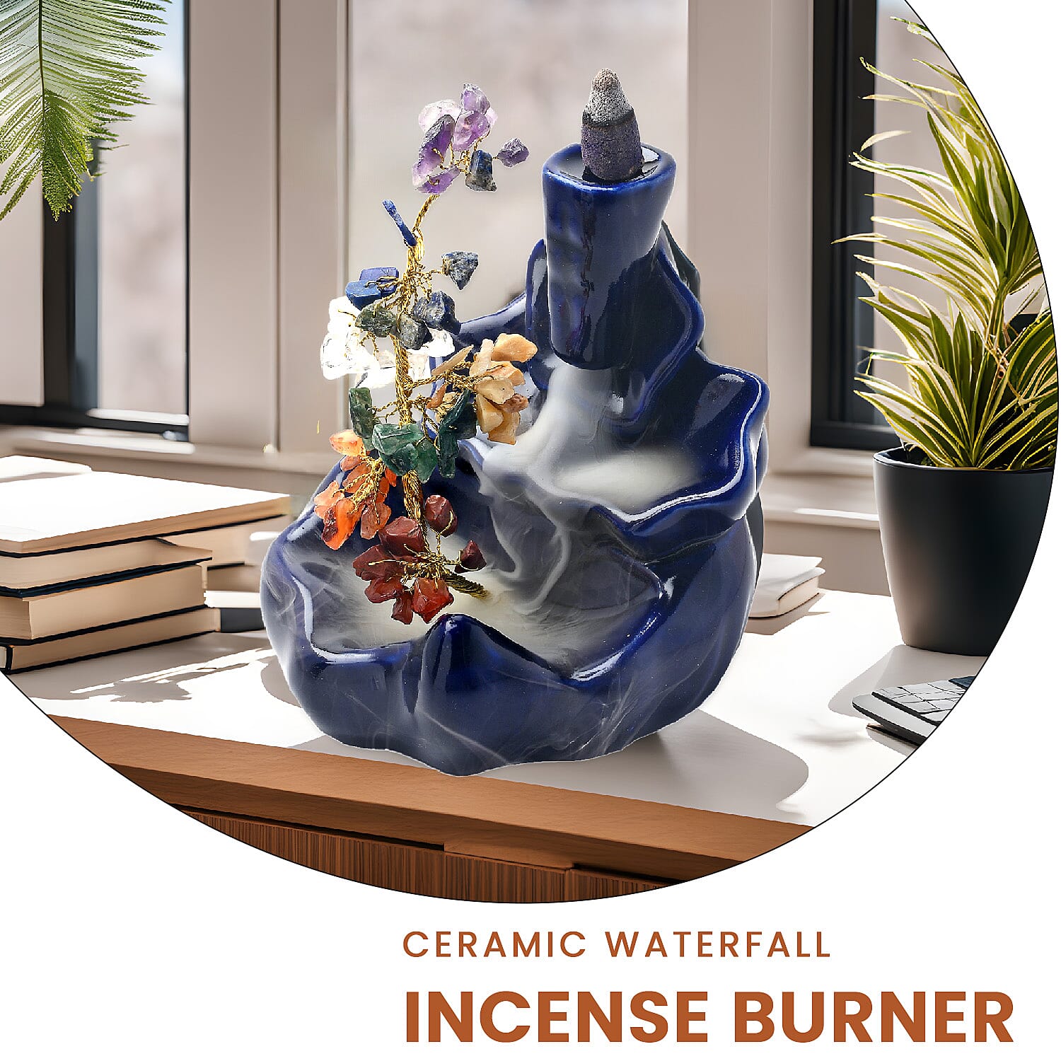 Ceramic Waterfall Incense Burner 7601447 2
