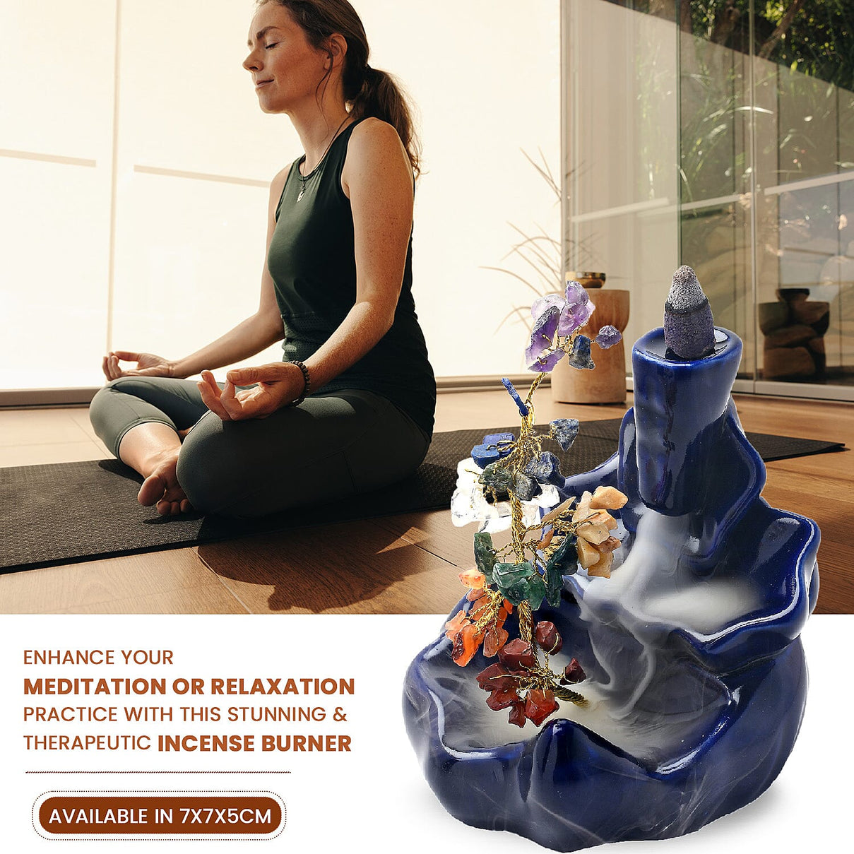 Ceramic Waterfall Incense Burner 7601447 4