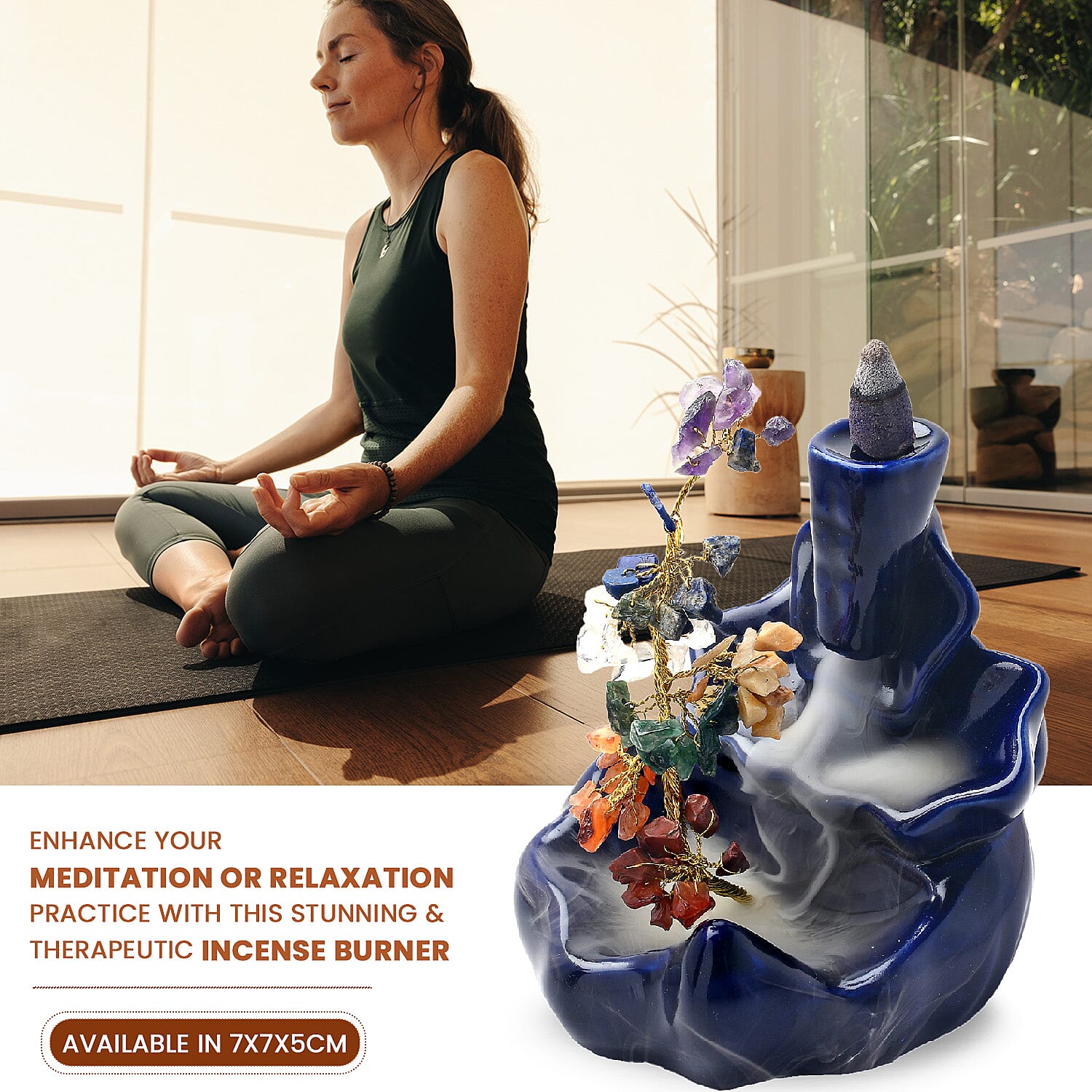 Ceramic Waterfall Incense Burner 7601447 4