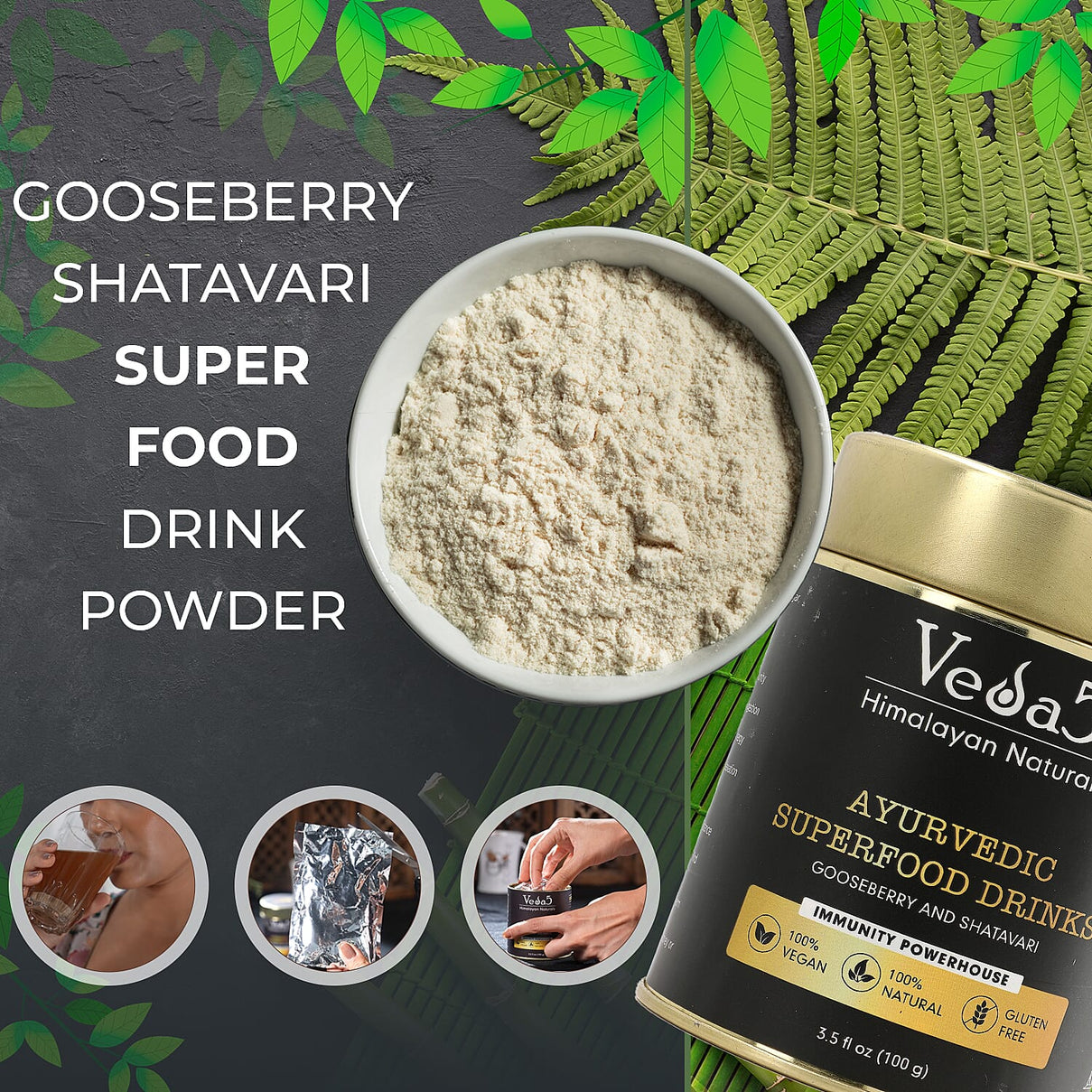Veda 5 Amla - Shatavari Supplements - 100 Gms 7607029 2
