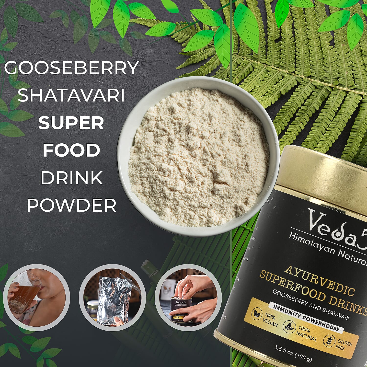 Veda 5 Amla - Shatavari Supplements - 100 Gms 7607029 2