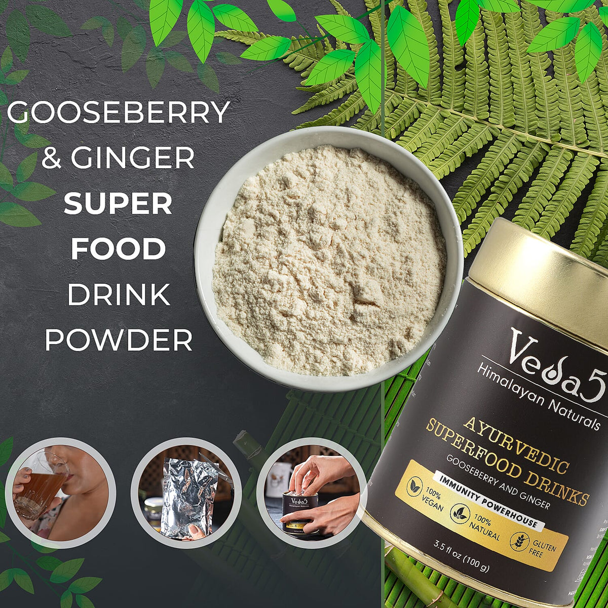 Veda 5 Amla - Ginger Supplements - 100 Gms 7607030 2