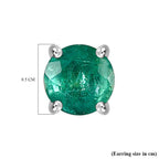 950 Platinum AAA Gemfield Emerald Solitaire Earrings 1.00 Ct.
