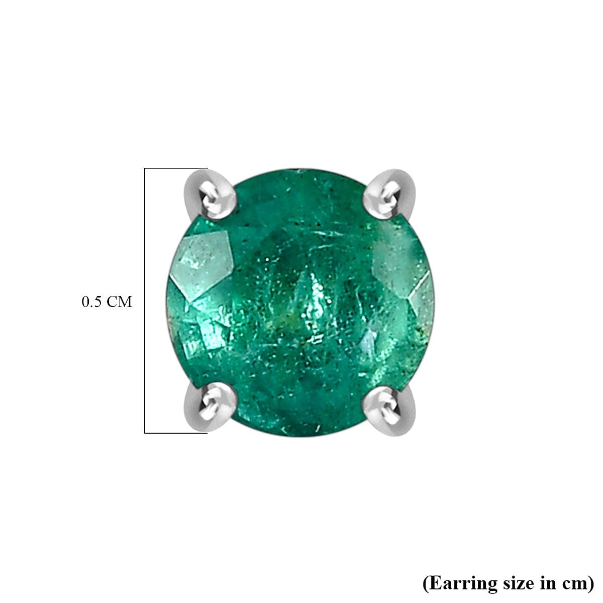 950 Platinum AAA Gemfield Emerald Solitaire Earrings 1.00 Ct. 7612513 5