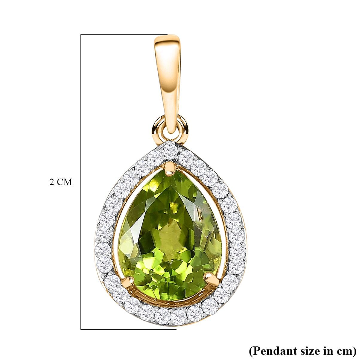 9K Yellow Gold Hebei Peridot &amp; Natural Zircon Pendant 2.00 Ct. 7616089 5