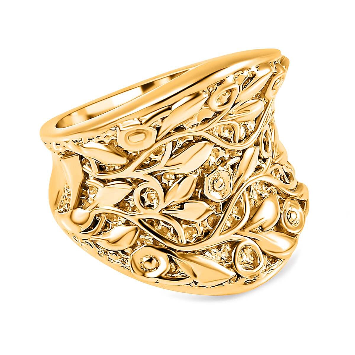 Leaf Vine Ring in 18K Vermeil Yellow Gold Plated Sterling Silver 7617746 0