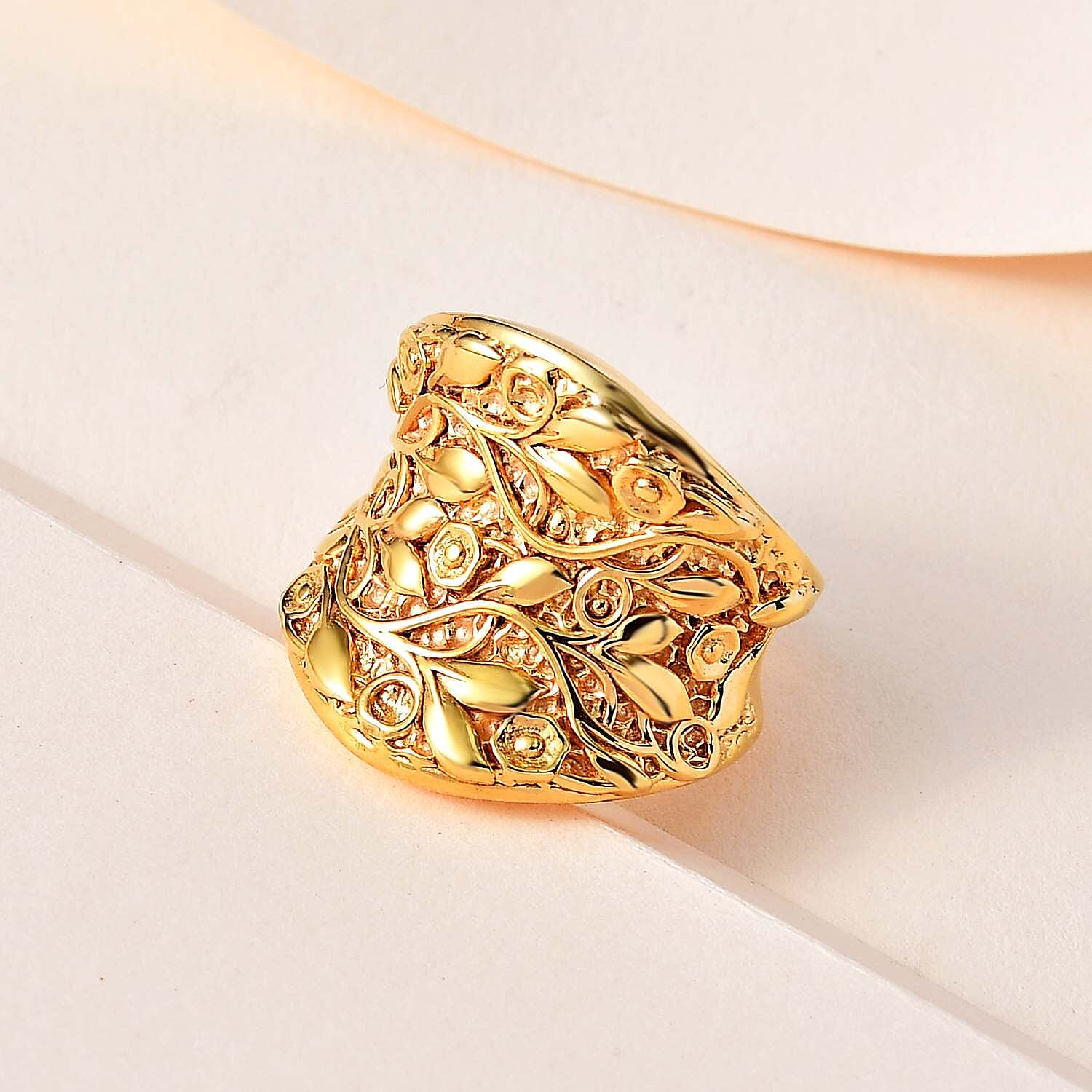 Leaf Vine Ring in 18K Vermeil Yellow Gold Plated Sterling Silver 7617746 1